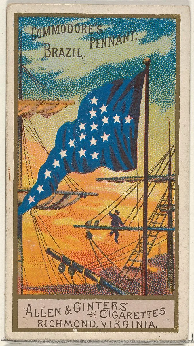 Commodore's Pennant, Brazil, from the Naval Flags series (N17) for Allen & Ginter Cigarettes Brands — Allen & Ginter