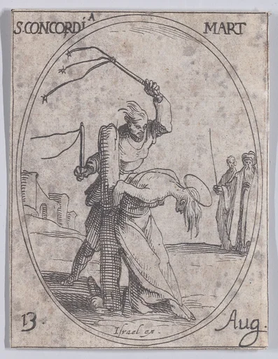 Ste. Concorde, martyre (St. Concordia, Martyr), August 13th, from "Les Images De Tous Les Saincts et Saintes de L'Année" (Images of All of the Saints and Religious Events of the Year)