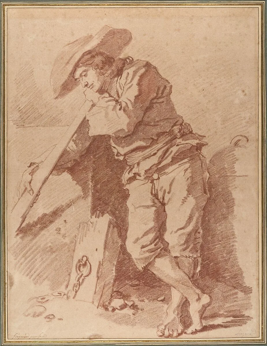 A Fisherman Leaning on an Oar — Jean Honoré Fragonard