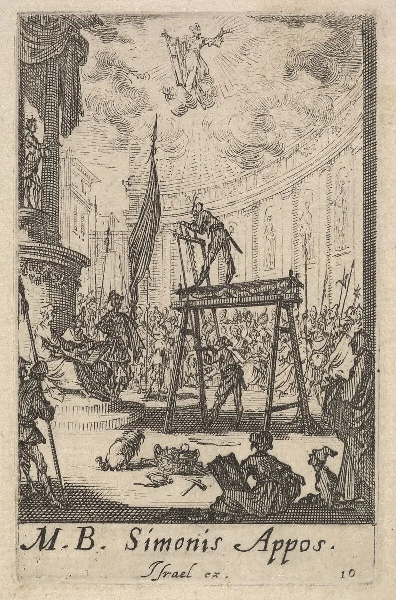 Martyrdom of Saint Simon, from the series 'The little apostles' (Les petits apôtres) — Jacques Callot