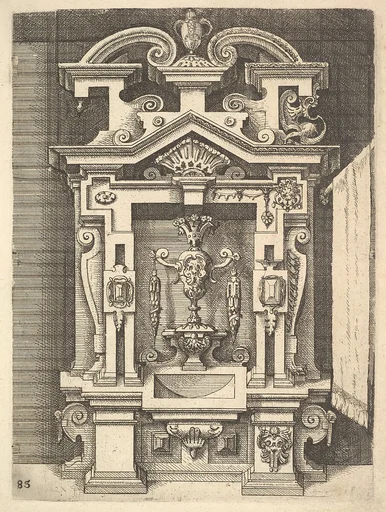 Design for a Lavabo, Plate 85 from Dietterlin's Architectura