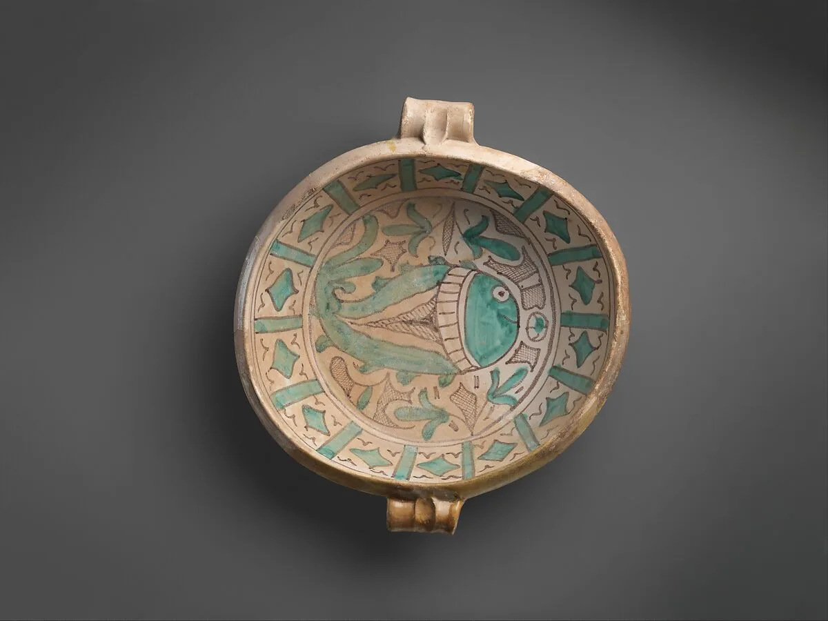 Two-Handled Bowl with Fish — Unknown