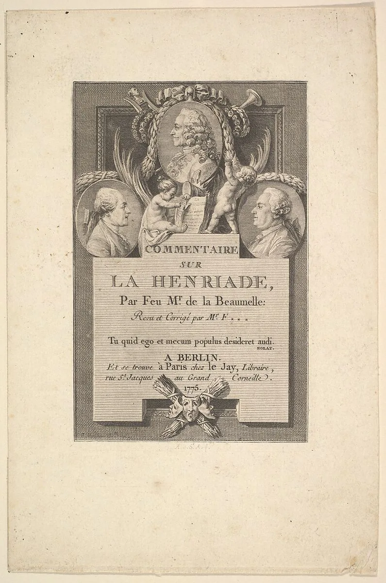 Voltaire, Fréron et la Beaumelle — Augustin de Saint-Aubin|Clément Pierre Marillier|Chez le Jay