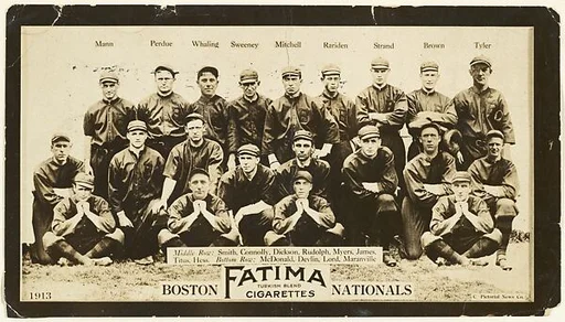 Boston Braves, National League, from the "Baseball Team" series (T200), issued by Liggett & Myers Tobacco Company to promote Fatima Turkish Blend Cigarettes