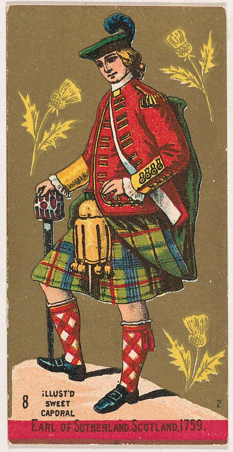 Earl of Sutherland, Scotland, 1759, from the Military Series (N224) issued by Kinney Tobacco Company to promote Sweet Caporal Cigarettes — Kinney Brothers Tobacco Company