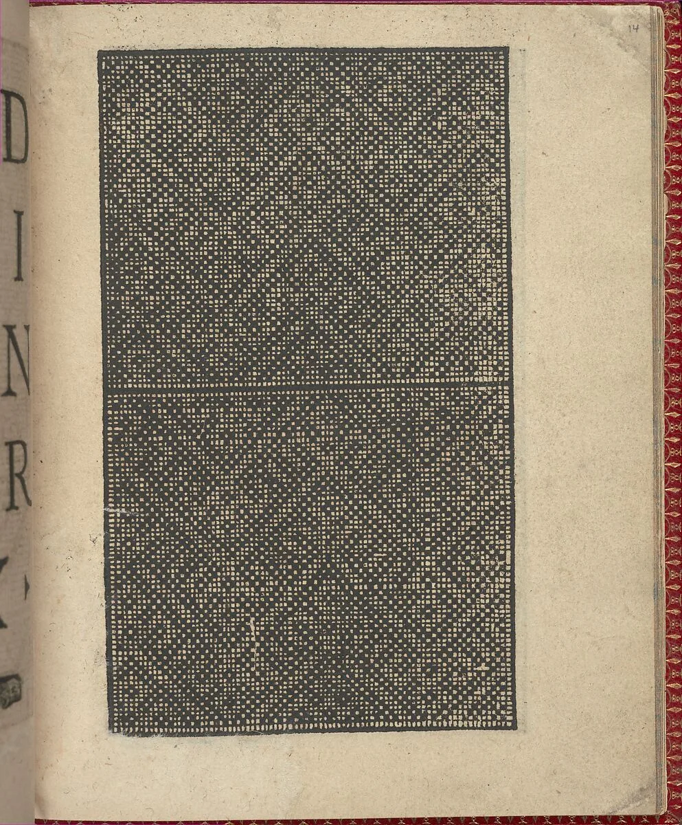Ce est ung tractat de la noble art de leguille ascavoir ouvraiges de spaigne... page 14 (recto) — Willem Vosterman