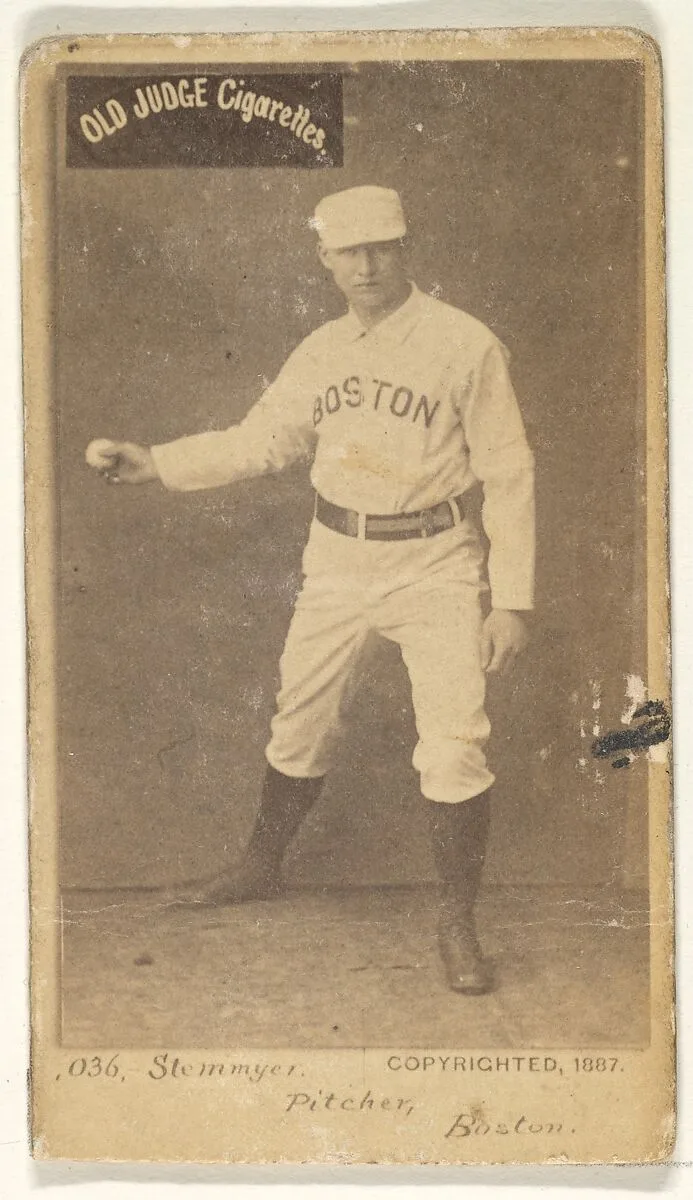 Stemmyer, Pitcher, Boston, from the Old Judge series (N172) for Old Judge Cigarettes — Goodwin & Company