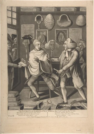 The Patriotick Barber of New York, or the Captain in the Suds