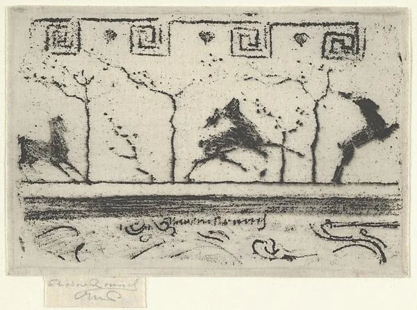 Stags, A Study for the Decoration of a Frame — Théodore Roussel