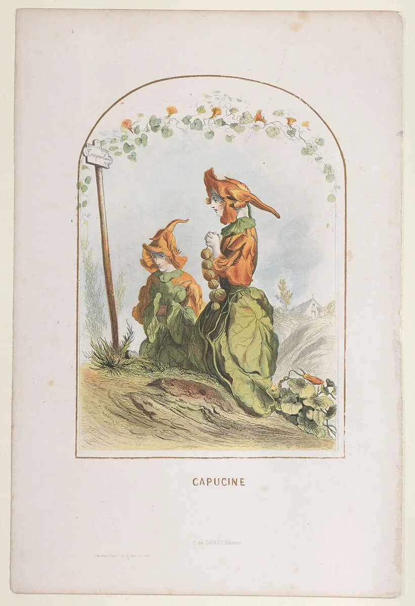 Capucine, from "Les Fleurs Animées" — Sarazin|Taxile Delord|Alphonse Karr|Gabriel de Gonet|J. J. Grandville|Charles-Michel Geoffroy