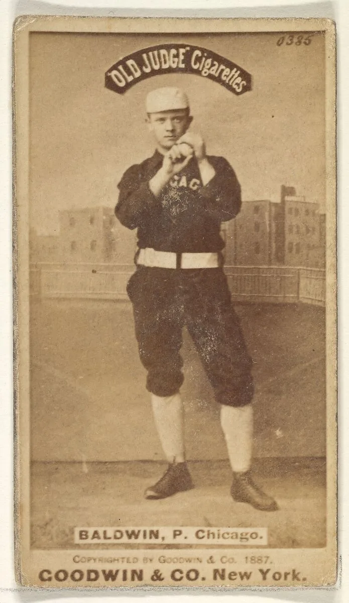 Baldwin, Pitcher, Chicago, from the Old Judge series (N172) for Old Judge Cigarettes — Goodwin & Company
