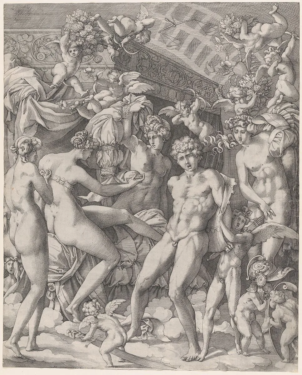 Venus and Mars with cupid and the Three Graces — Giovanni Jacopo Caraglio|Rosso Fiorentino|Master HCB