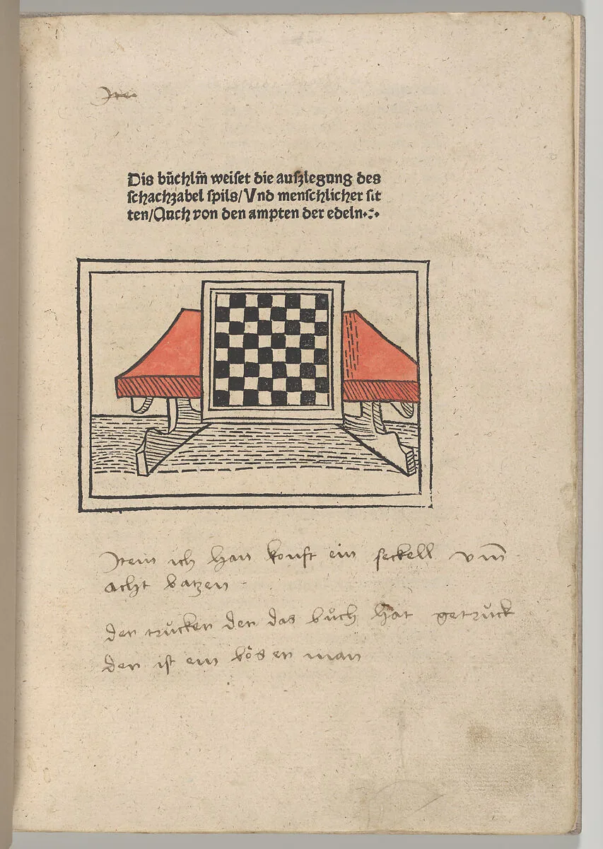 The Book of Chess — Jacobus de Cessolis|Heinrich Knoblochtzer