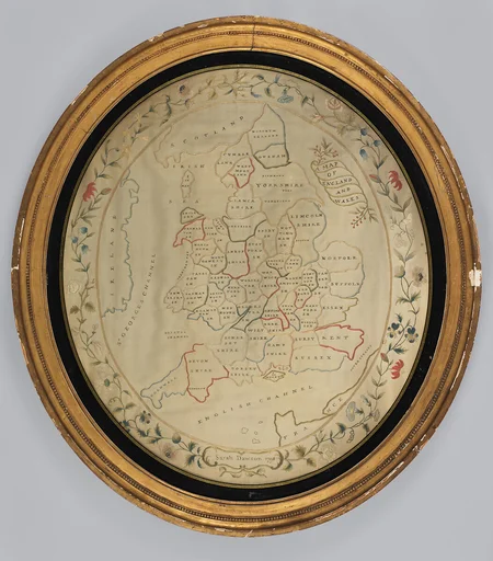 Embroidered map sampler