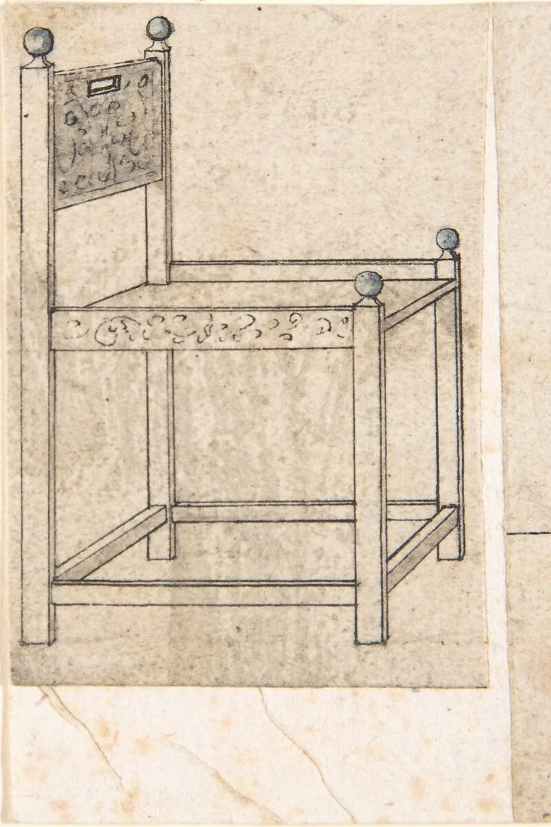 Perspectival Drawing of an Armchair — Peter Flötner