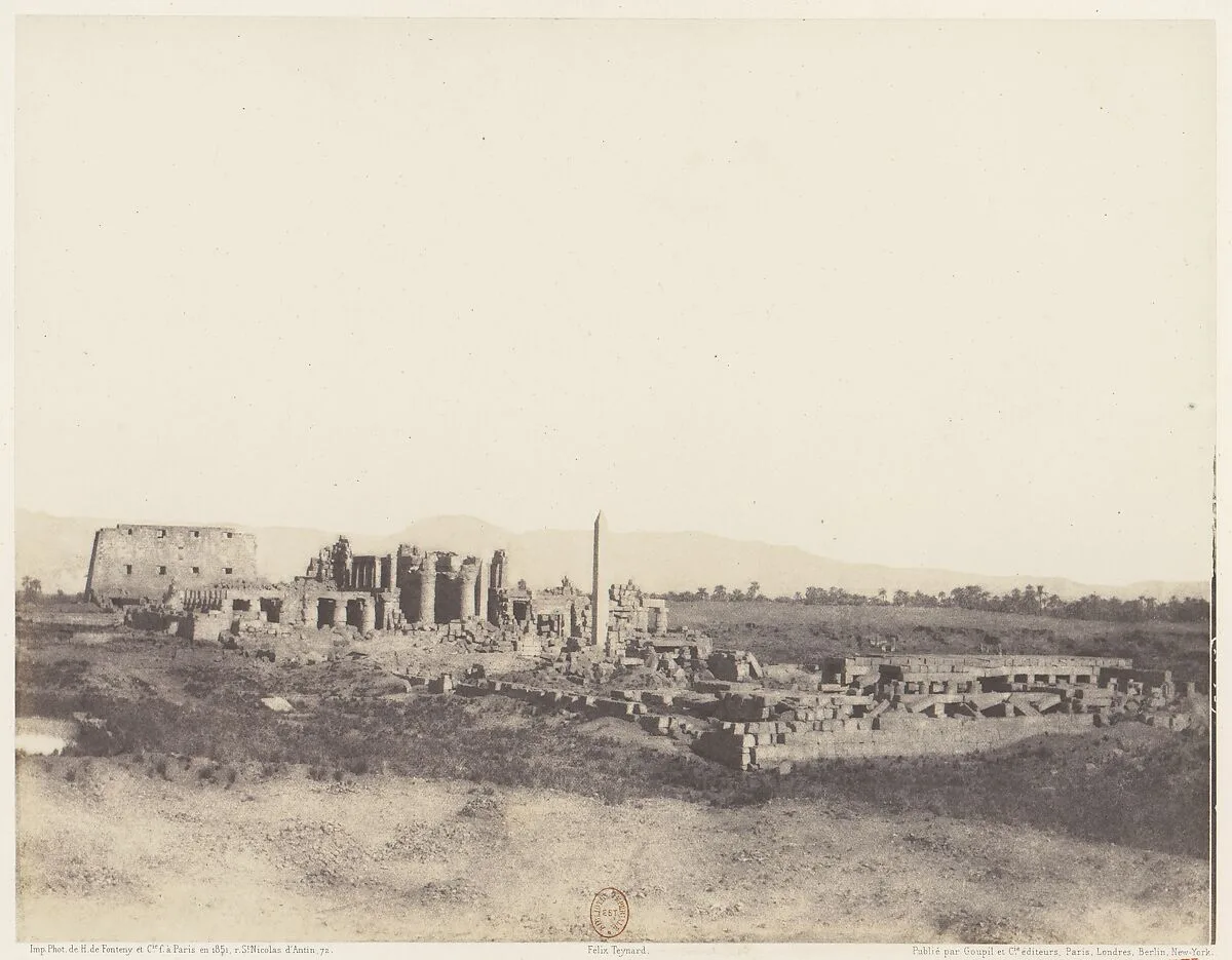 Karnak (Thèbes), Vue Générale des Ruines Prise du Sud-Est, en T — Félix Teynard|Imprimerie Photographique de H. de Fonteny et Cie
