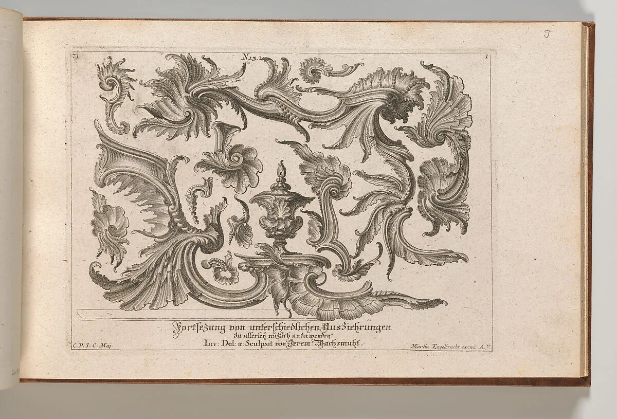 Various Designs for Rocaille Ornaments, Plate 1 from: 'Fortsezung von unterschielichen Auszierungen zu allerleij nüzlich anzuwenden' — Jeremias Wachsmuth|Martin Engelbrecht