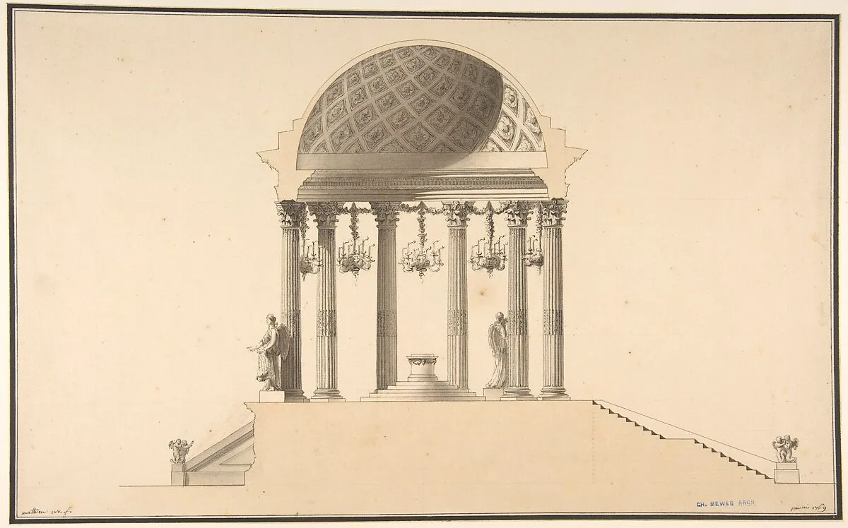 Design for a Section of a Domed Corinthian Temple — Pierre Mathieu