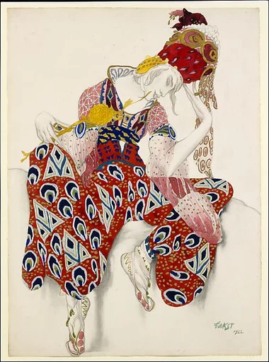 Costume Study for Vaslav Nijinsky in the Role of Iksender in the Ballet "La Péri" (The Flower of Immortality), first performed in Paris, 1912