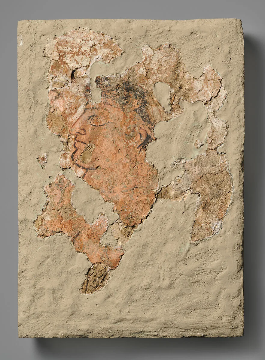 Fragment of wall painting: male head — Unknown