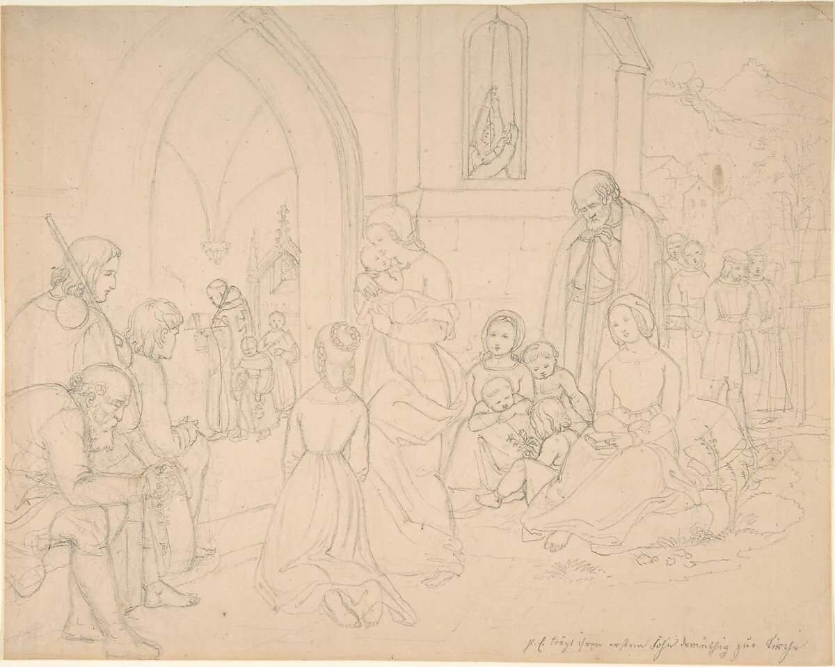 Saint Elizabeth Carrying Her First-born Son to the Church — Ludwig Emil Grimm