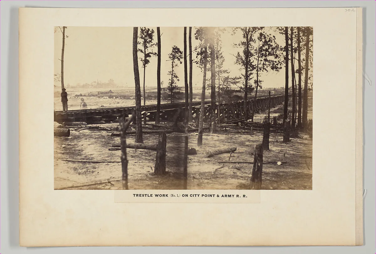 Trestle Work (No. 1) on City Point & Army Rail Road — Andrew Joseph Russell