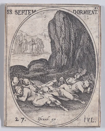 Les Sept Bienheureux Dormants (The Seven Blessed Sleepers), July 27th, from "Les Images De Tous Les Saincts et Saintes de L'Année" (Images of All of the Saints and Religious Events of the Year)