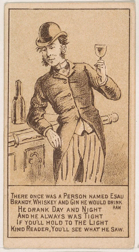 There Once Was a Person Named Esau..., from the Magic Changing Cards series (N223) issued by Kinney Tobacco Company — Kinney Brothers Tobacco Company