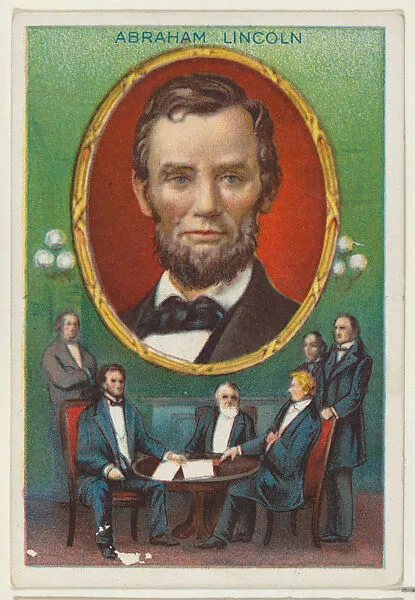 Abraham Lincoln, from the "Heroes of History" series (T68), issued with Miners Extra Smoking Tobacco, Natural Leaf Scrap, and Royal Bengals Little Cigars — Abraham Lincoln|Royal Bengals Little Cigars