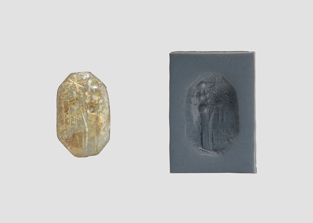 Stamp seal (octagonal pyramid) with cultic scene — Unknown