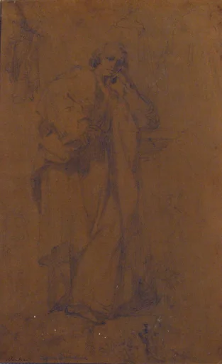 Standing Draped Male Figure, His Left Arm Resting on a Pillar