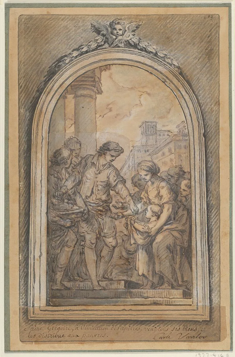 St. Gregory Distributing His Worldly Goods to the Poor — Carle (Charles André) Vanloo