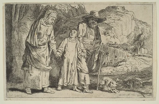 Christ Between His Parents Returning from the Temple