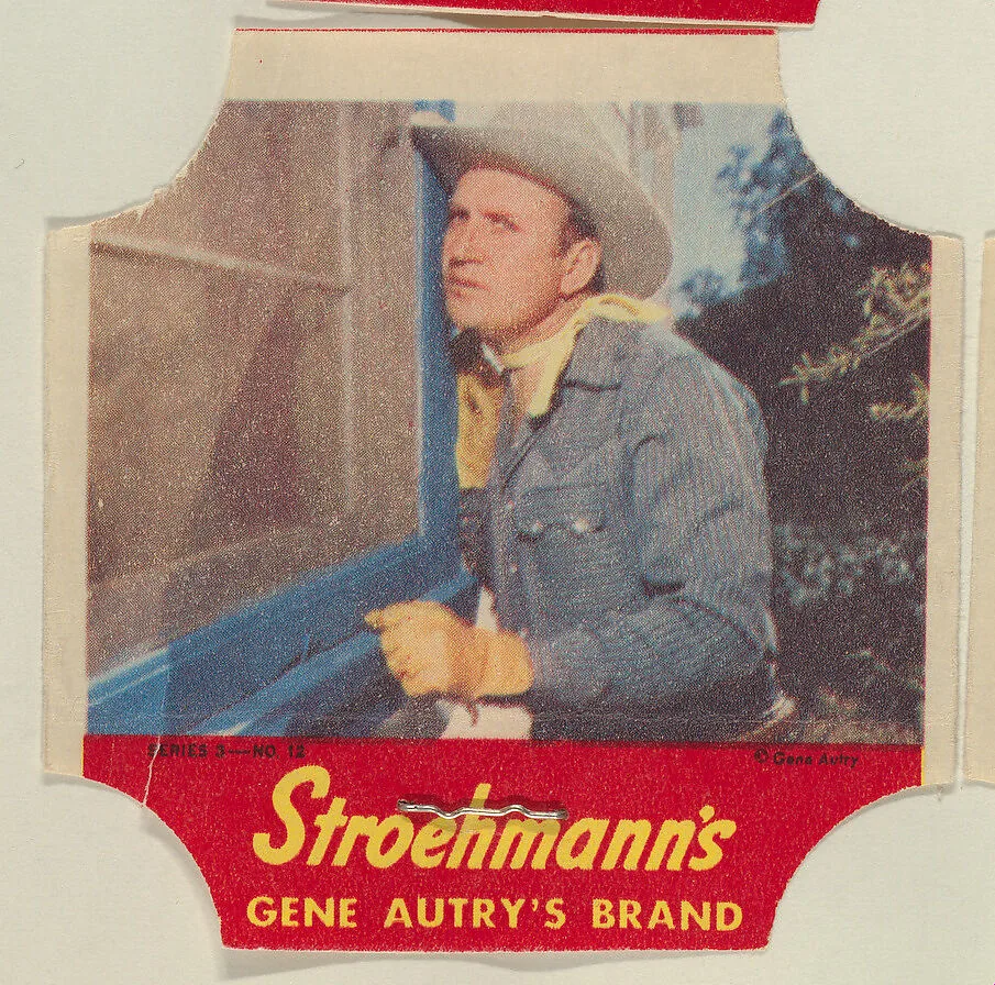 Gene Autry's Brand, Series 3, No. 12, from the Gene Autry's Brand bread end labels series (D290-7) issued by Stroehmann Bread Company — Stroehmann Bread Company