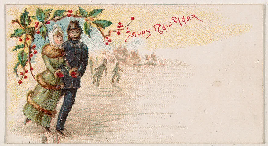 Happy New Year, from the New Years 1890 series (N227) issued by Kinney Bros. — Kinney Brothers Tobacco Company