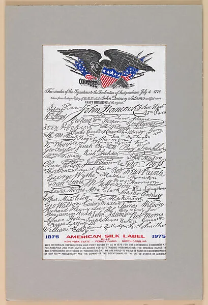 Commemorative ribbon for 100th anniversary of American Silk Label Company — American Silk Label Manufacturing Company