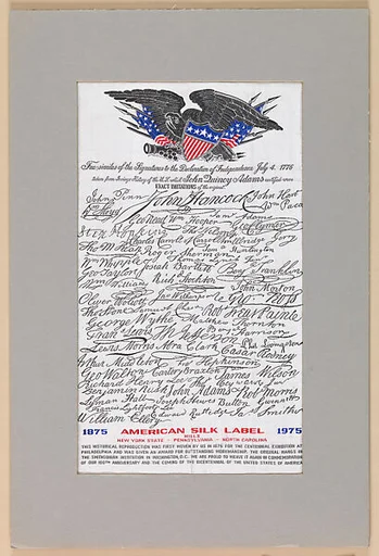 Commemorative ribbon for 100th anniversary of American Silk Label Company