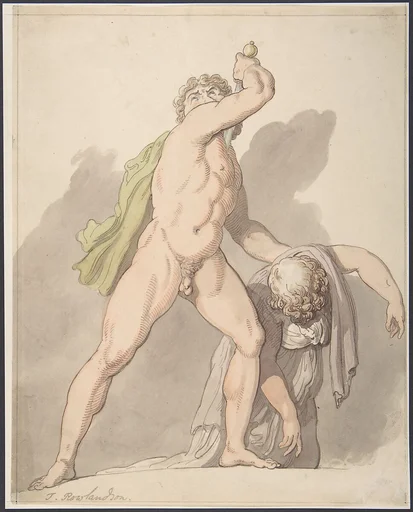 Standing Nude Man Supporting Fainting Female (Ludovisi Gaul in the Uffizi)