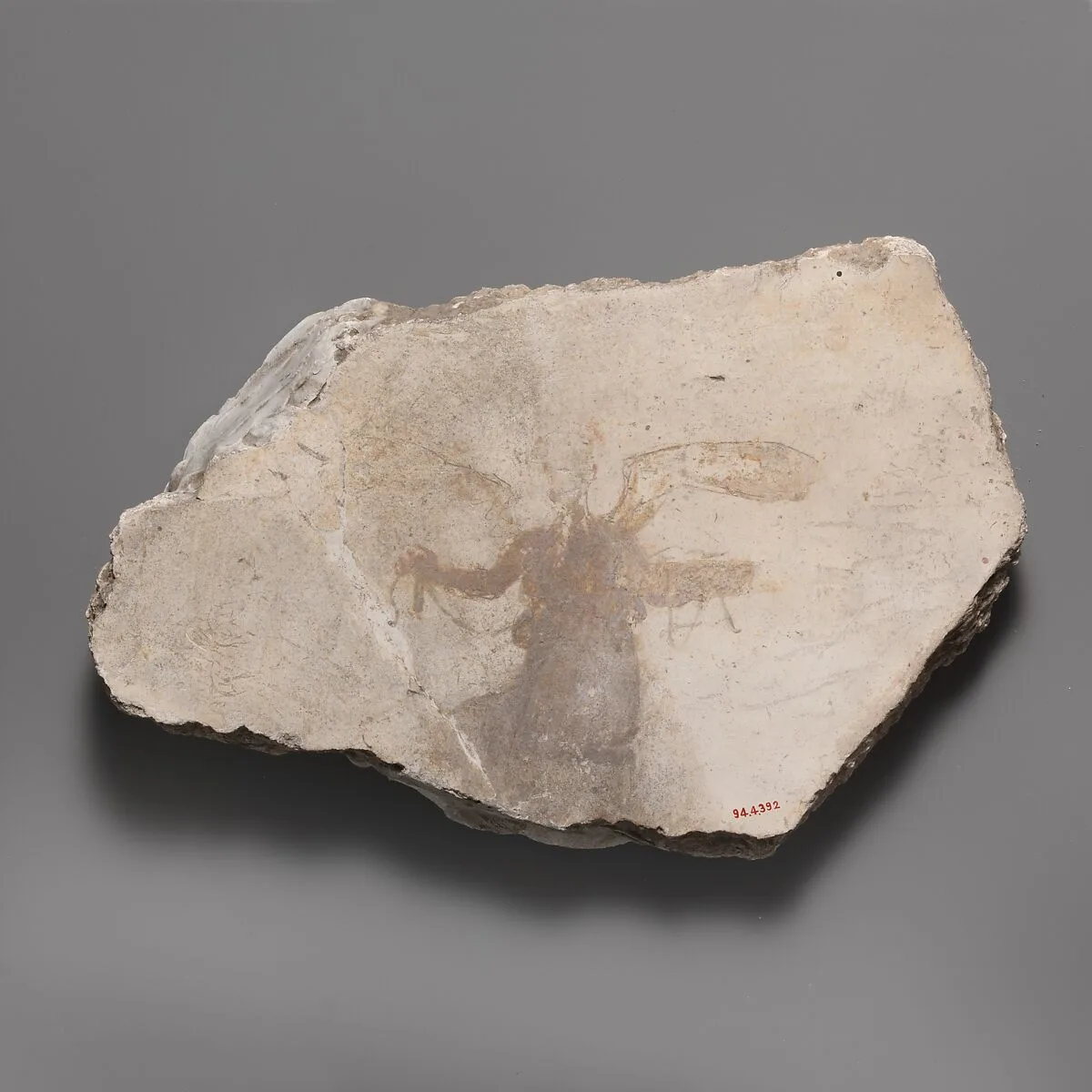 Wall painting fragment with winged figure — Unknown