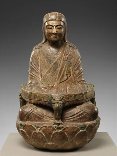 北宋 彩繪石雕僧伽和尚像 (石灰石)|Monk Sengqie