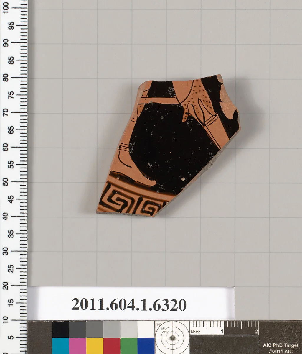 Terracotta fragment of a kylix (drinking cup) — Onesimos