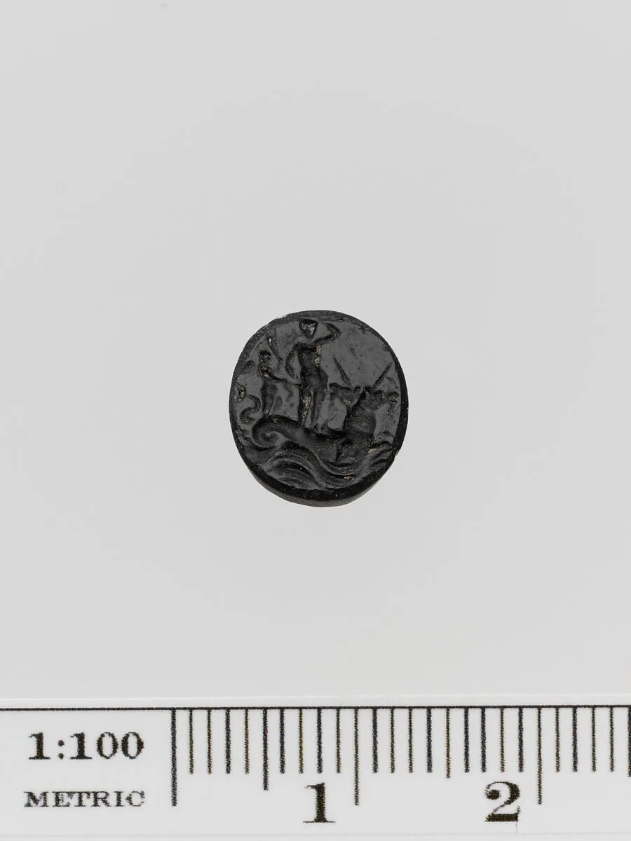 Black glass ring stone — Unknown