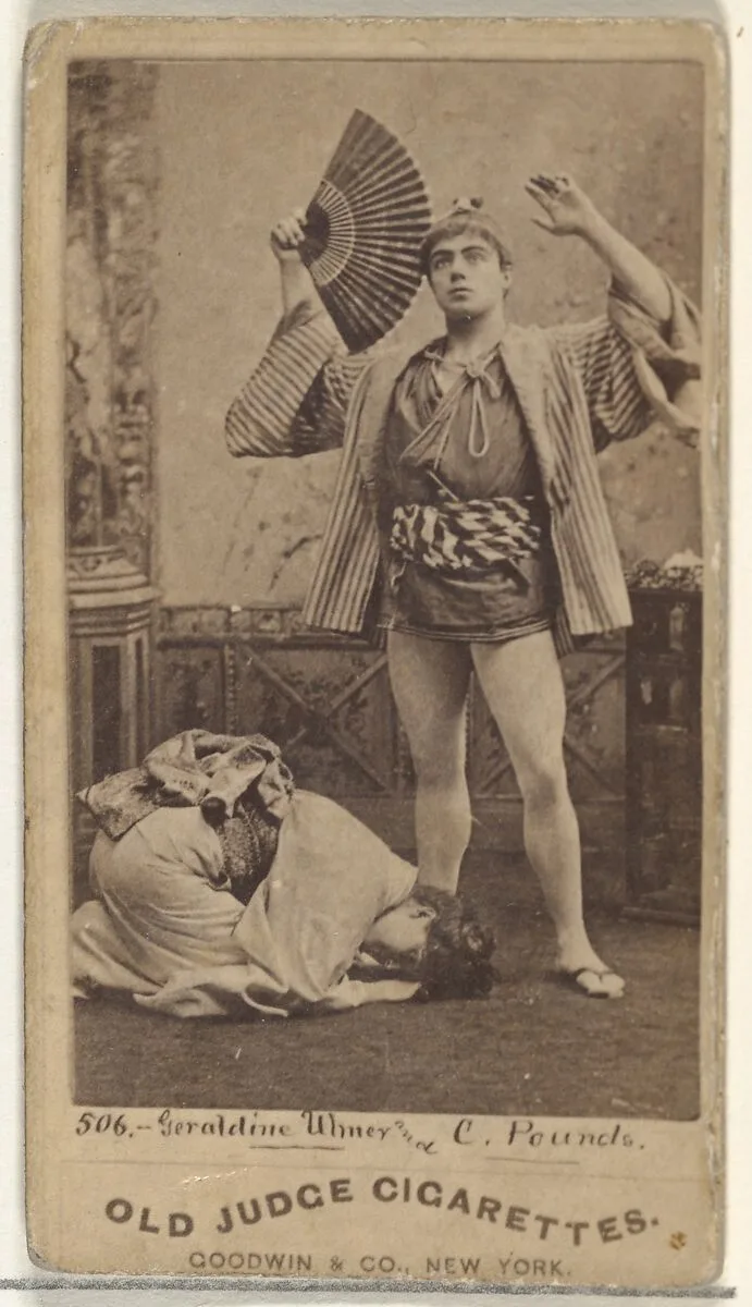 Geraldine Uhner and C. Pounds, from the Actors and Actresses series (N171) for Old Judge Cigarettes — Goodwin & Company