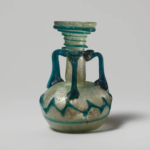 Glass bottle with handles