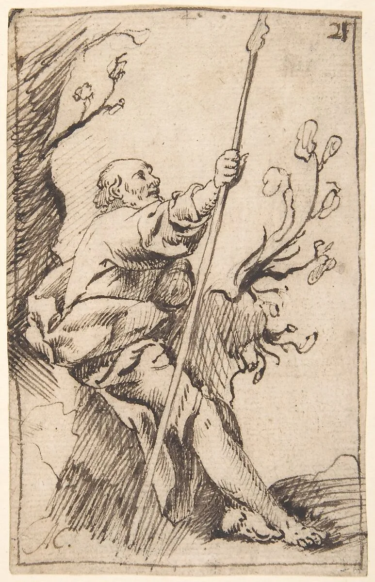 Figure of St. James the Great Seated in a Landscape — Antonio del Castillo y Saavedra