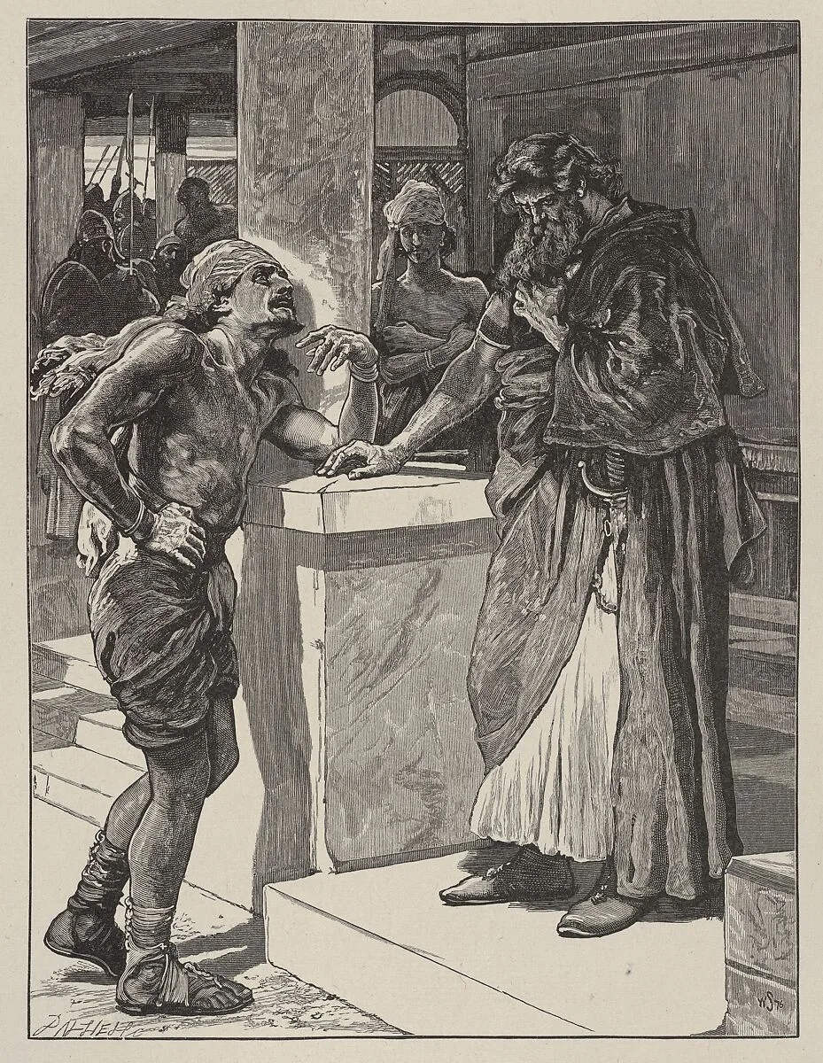 Cushi Brings to David News of the Death of Absalom, from "Dalziels' Bible Gallery" — Camden Press|Scribner and Welford|Dalziel Brothers|William Small