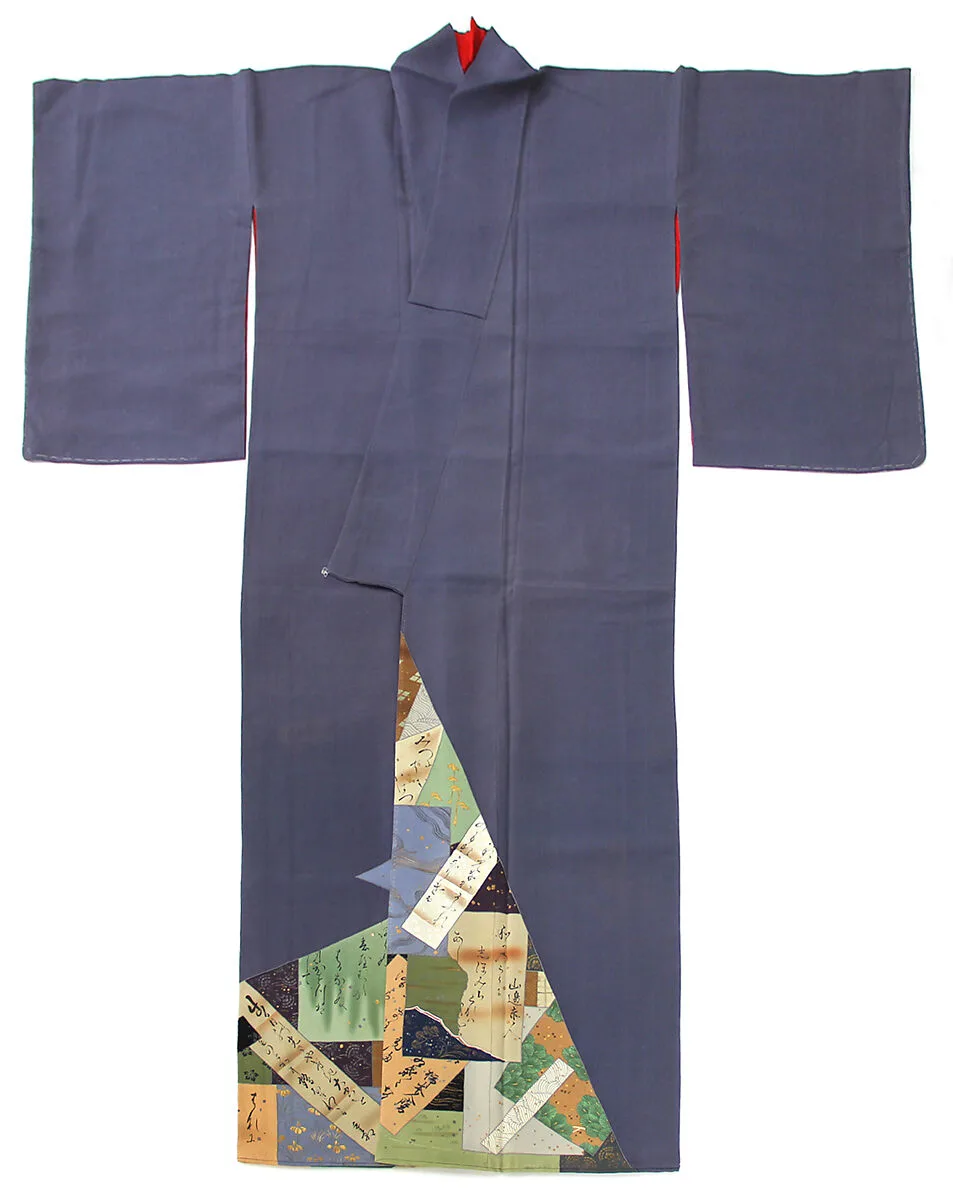 短冊色紙模様着物|Robe with Tanzaku and Shikishi Poem Cards — Unknown