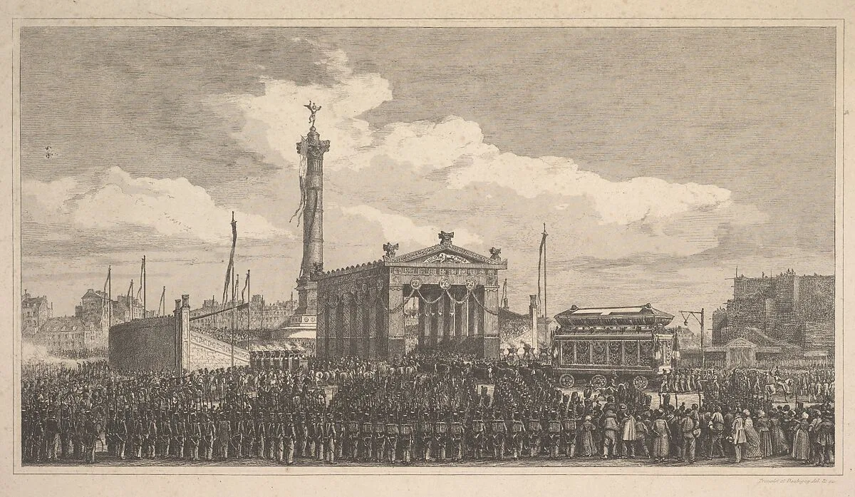 Cérémonie de l'inauguration de la colonne de juillet, 1840 — Charles-François Daubigny|Joseph-Louis Trimolet