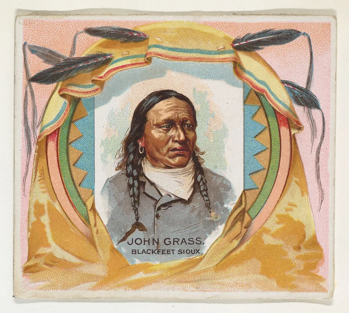 John Grass, Blackfeet Sioux, from the American Indian Chiefs series (N36) for Allen & Ginter Cigarettes — Allen & Ginter