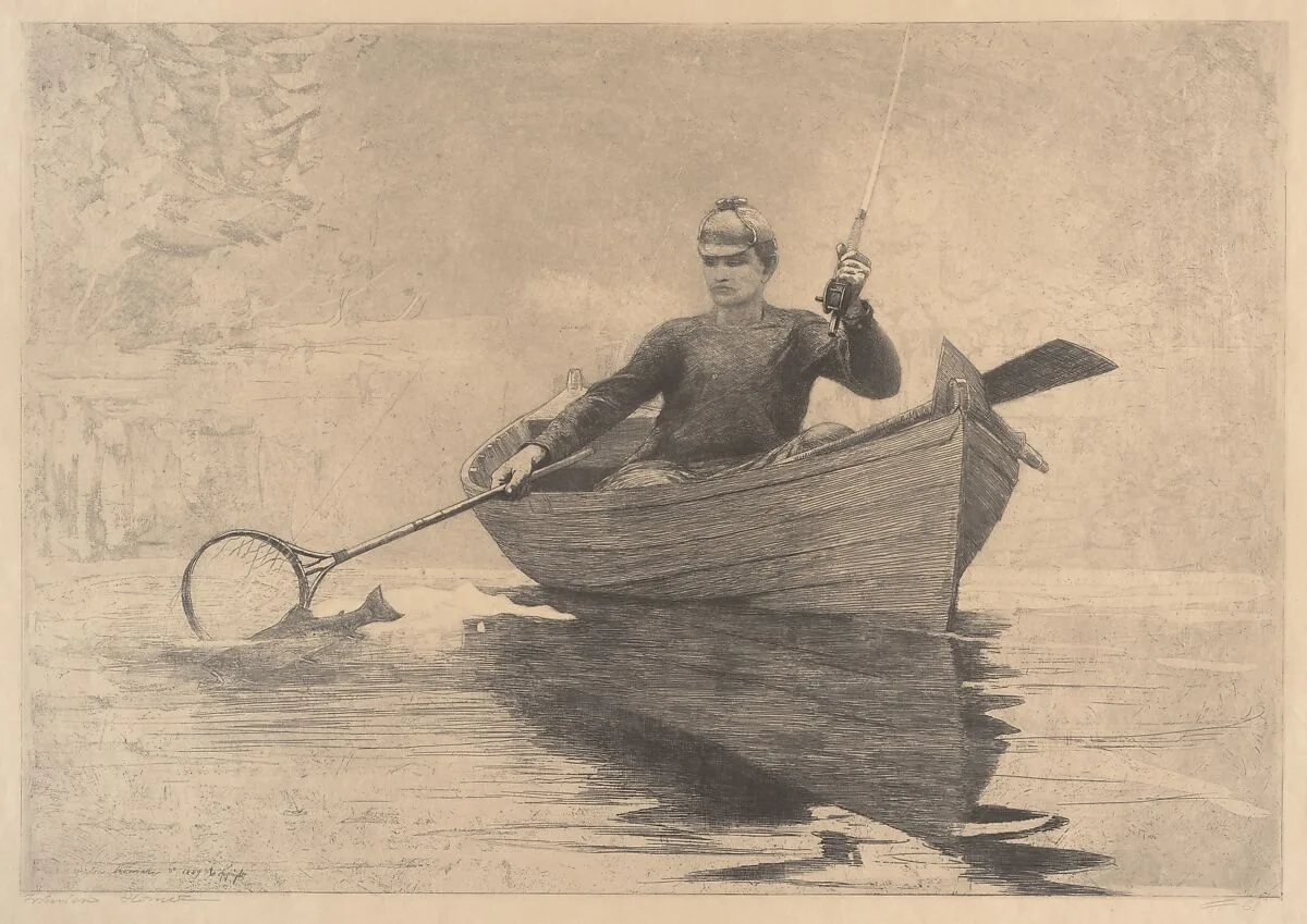 Fly Fishing, Saranac Lake — Winslow Homer